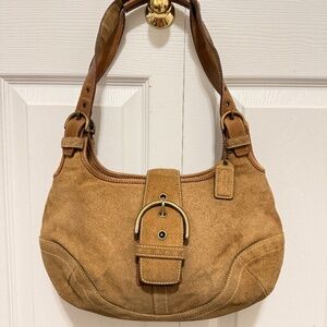 Vintage Coach Suede Shoulder Bag